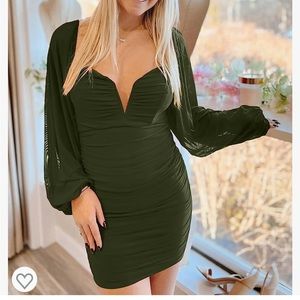Green mini dress